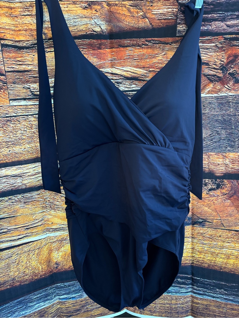 Boden Navy One-Piece Swimsuit with Faux Wrap Front NWT